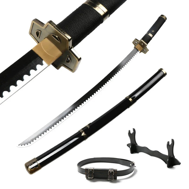 3-pcs Set Roronoa Zoro Swords 104cm Handmade Katana Japanese Anime Cosplay Sword Shusui Enma Kitetsu Free sword holder and belt