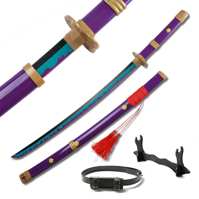 3-pcs Set Roronoa Zoro Swords 104cm Handmade Katana Japanese Anime Cosplay Sword Shusui Enma Kitetsu Free sword holder and belt