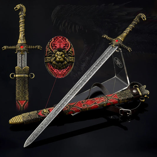 30cm Oathkeeper Medieval Knight Swords Movies TV Peripheral Metal Samurai Sword Weapon Model Desktop Crafts Gifts Toys for Boys