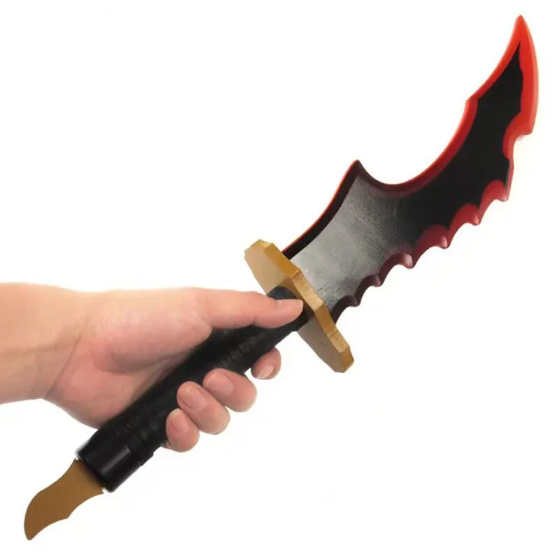 52cm/58cm Anime Solo Leveling Cheng Xiaoyu Knight Killer Fangs Toy Sword Cosplay Katana Wooden Safety Cos Performance Props Gift