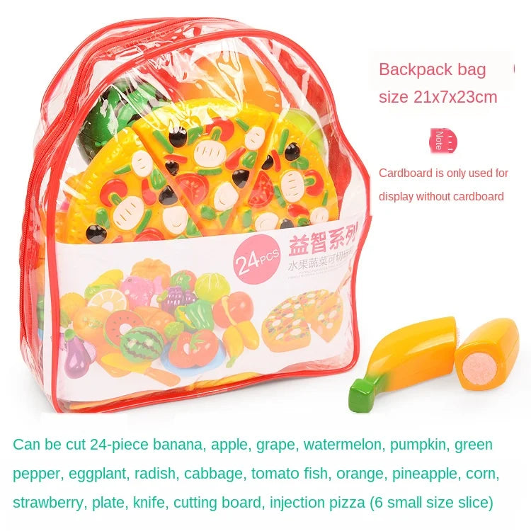 6/10/13/24Pcs Kitchen Fun Cutting Fruits and Vegetables Food Play House Set Puzzle Education Toys For Kids Boys Girls Xmas Gifts