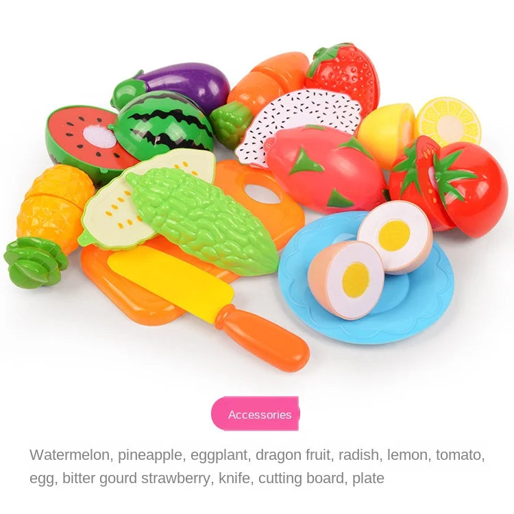 6/10/13/24Pcs Kitchen Fun Cutting Fruits and Vegetables Food Play House Set Puzzle Education Toys For Kids Boys Girls Xmas Gifts