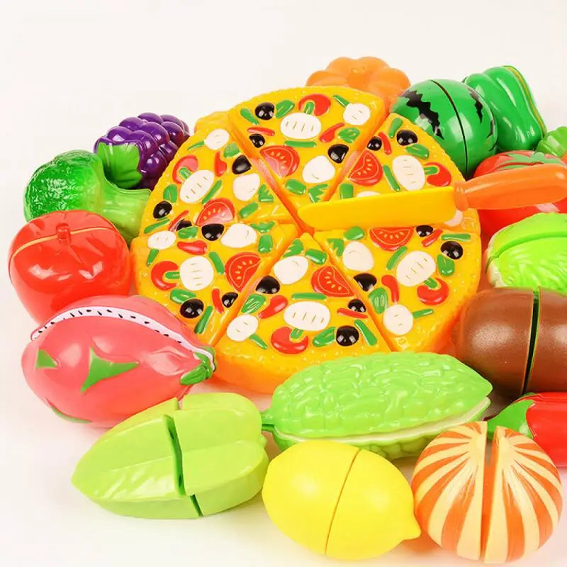 6/10/13/24Pcs Kitchen Fun Cutting Fruits and Vegetables Food Play House Set Puzzle Education Toys For Kids Boys Girls Xmas Gifts