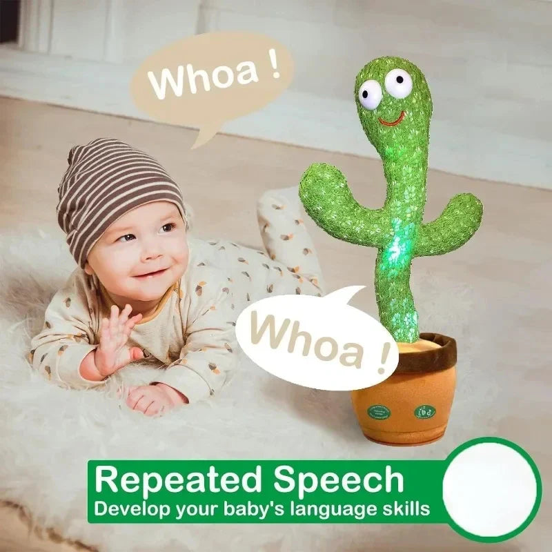 A Talking Cactus Toy That Can Be Charged Recorded and Repeated Suitable for Spanish English and Arabic Voice Changer for Kids