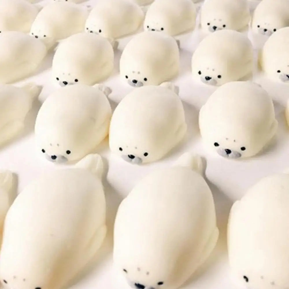 Cute Animal Squeeze Toy Soft White Seal Stress Relieve Squeeze Healing Toy Adult Kids Gift