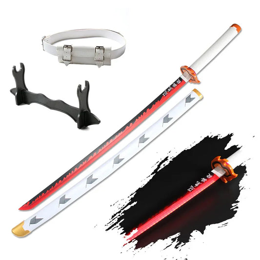 Demon Slayer Katana Light up Cosplay Toy Sword  104cm /41" Halloween Gift Tsuyuri Kanao  Kokushibou with Belt and Sword Holder