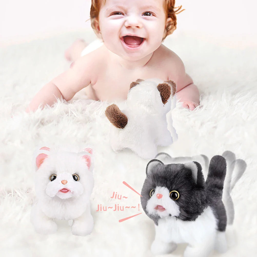 Electric cat plush toy simulation cat walking crying pet plush toy girl doll good playmate for kids