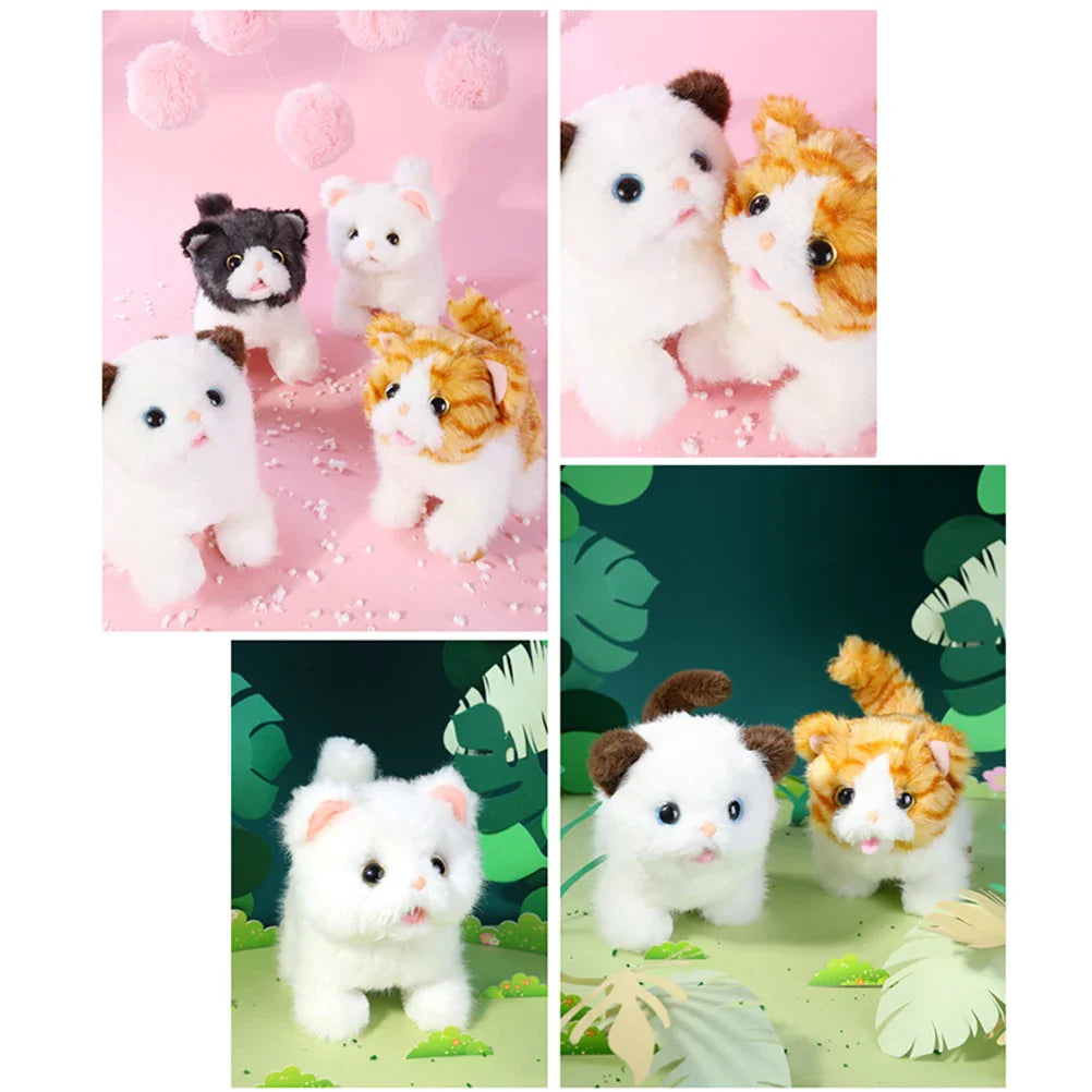 Electric cat plush toy simulation cat walking crying pet plush toy girl doll good playmate for kids