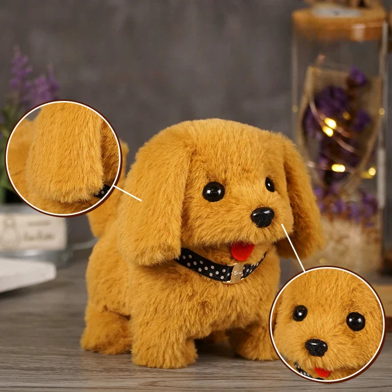 Electronic Simulation Pet Dog Toy Walking Interactive Dog Plush Doll Toys Vibrating Automatic Moving Electric Puppy Gift For Kid