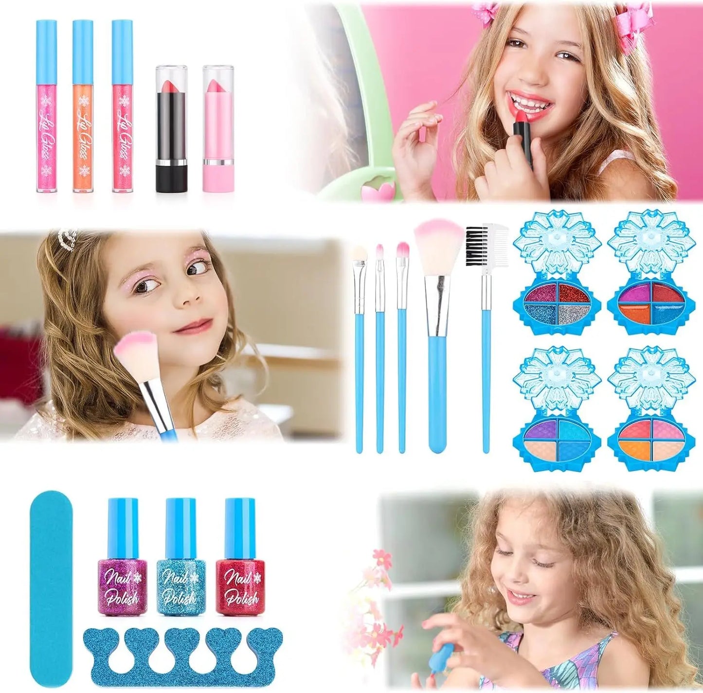 Gifts for Toddles Girl Pretend Play for 3 4 5 6 7 8 Years Old Girls Kids Makeup Kit for Girl Frozen Makeup Set for Girls Toys