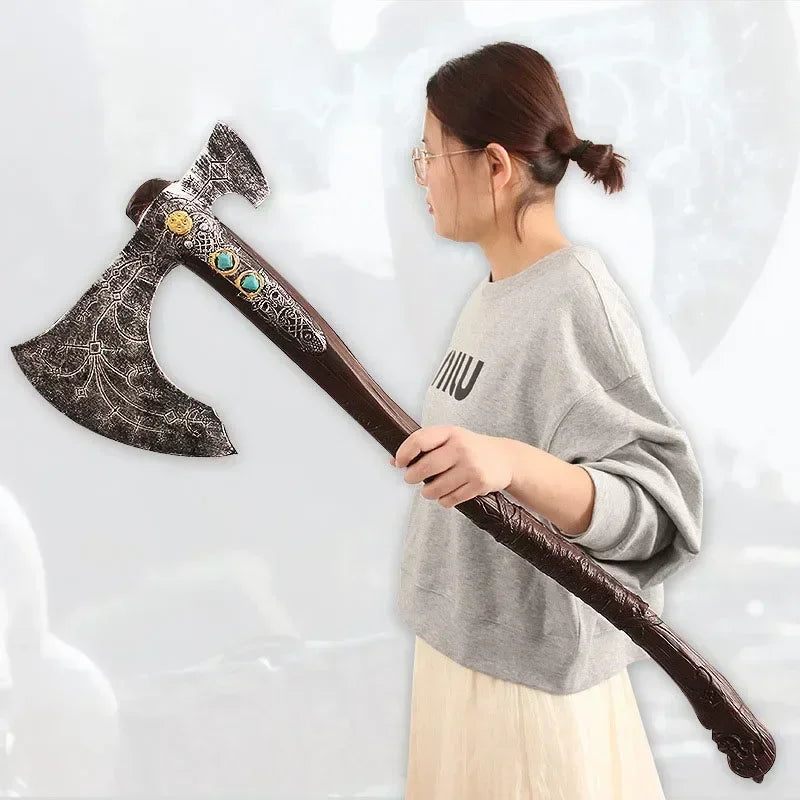 God of War 93cm Leviathan Axe Kratos Weapon Model Pu Game God of War: Ragnarok Axe Samurai Weapon Model Gift Toys for Boys Kid