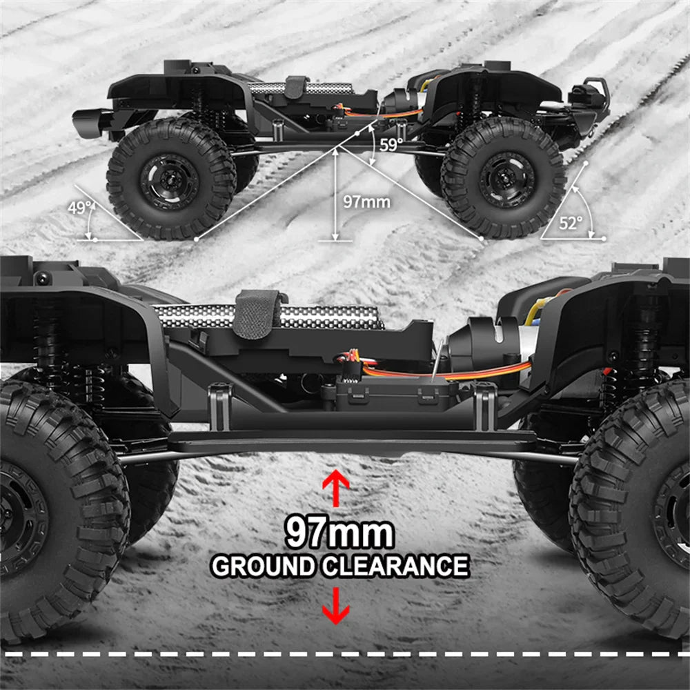 Toys RTR R1001/2/3 1/10 2.4G 4WD RC Car Full Proportional Rock Crawler LED Light 2 Speed Off-Road Climbing Truck Vehicles Mod