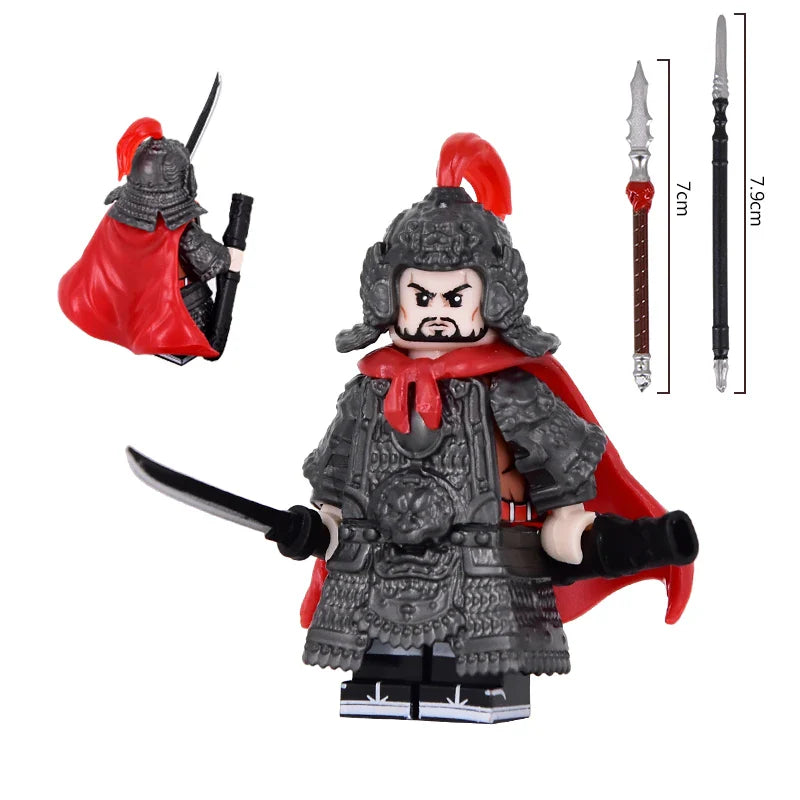 Military Armor Soldiers Medieval Figures Yue Fei Hero Characters Knights Sword Weapons Accessories Building Blocks DIY Toys