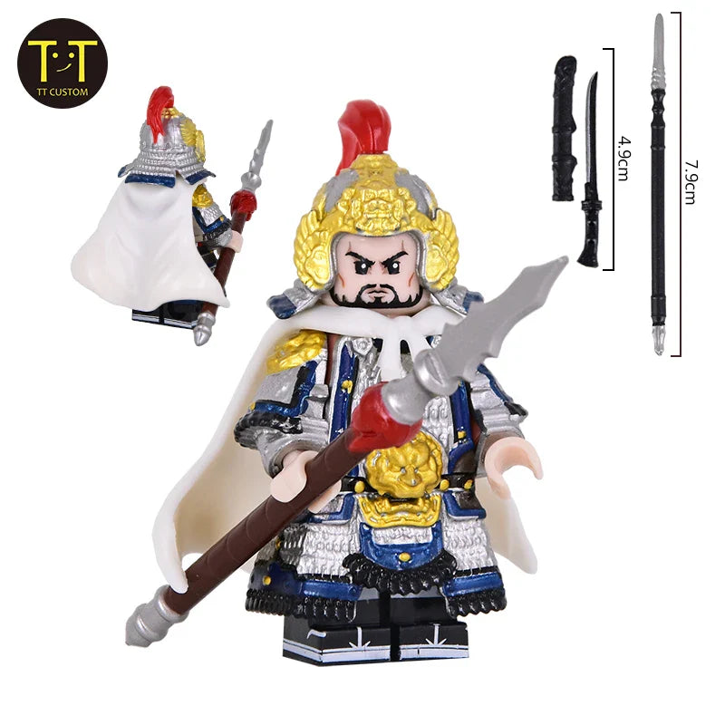 Military Armor Soldiers Medieval Figures Yue Fei Hero Characters Knights Sword Weapons Accessories Building Blocks DIY Toys