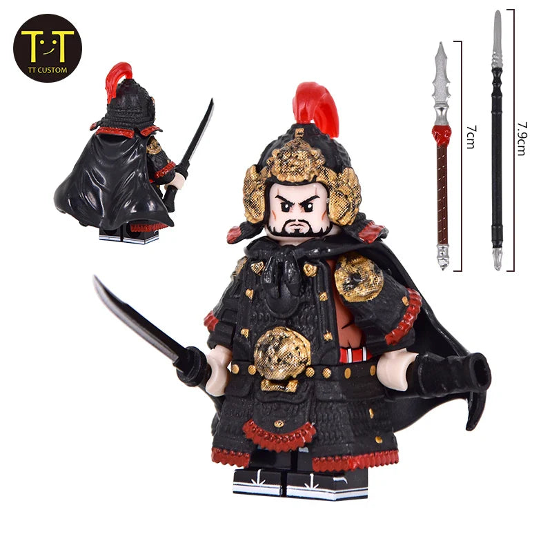 Military Armor Soldiers Medieval Figures Yue Fei Hero Characters Knights Sword Weapons Accessories Building Blocks DIY Toys