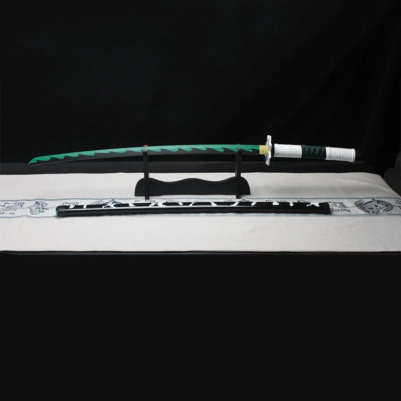 Metal Demon Slayer Katana 104cm/41" Cosplay Weapons Props Toy Sword Kimetsu No Yaiba Sanemi with a Sword Holder