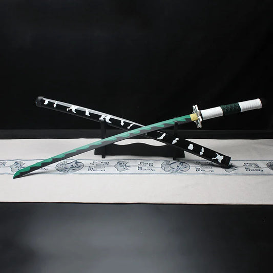 Metal Demon Slayer Katana 104cm/41" Cosplay Weapons Props Toy Sword Kimetsu No Yaiba Sanemi with a Sword Holder