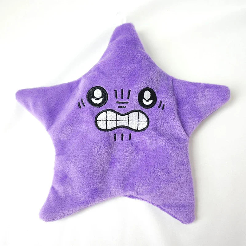 Moving Angry Jumping Star Plush Toy Book Bag Keychain Doll Expression Star Plush Soft Kawaii Children Toy Gift