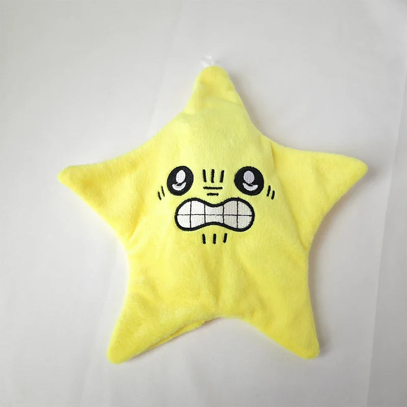 Moving Angry Jumping Star Plush Toy Book Bag Keychain Doll Expression Star Plush Soft Kawaii Children Toy Gift