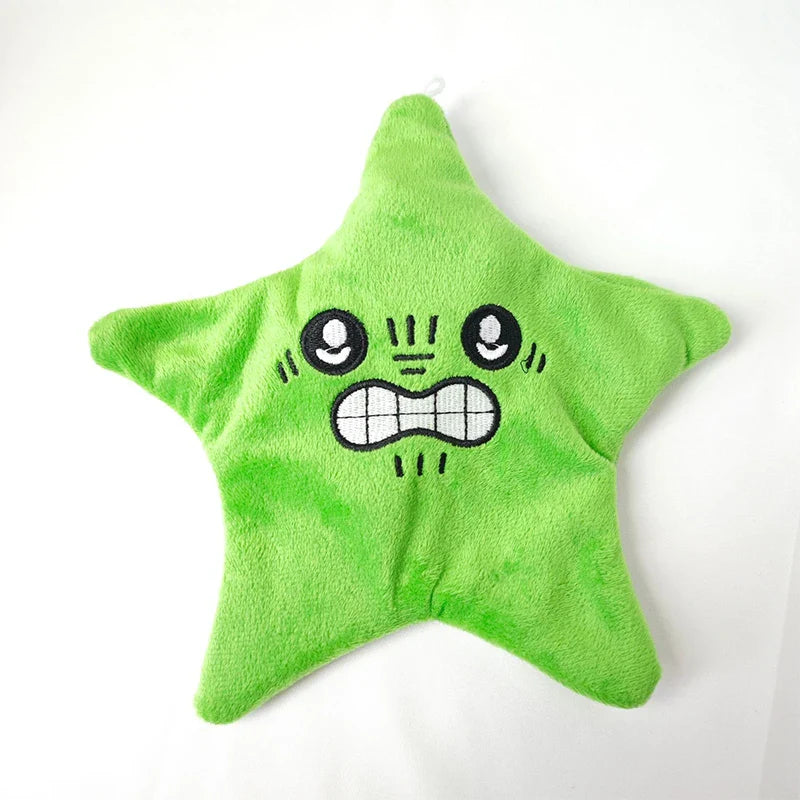 Moving Angry Jumping Star Plush Toy Book Bag Keychain Doll Expression Star Plush Soft Kawaii Children Toy Gift