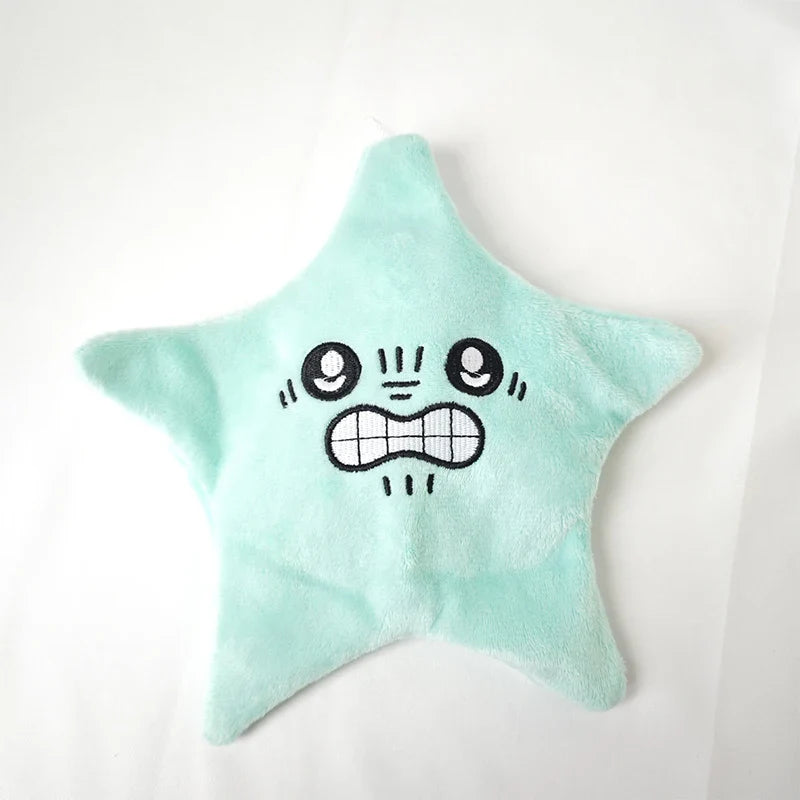 Moving Angry Jumping Star Plush Toy Book Bag Keychain Doll Expression Star Plush Soft Kawaii Children Toy Gift