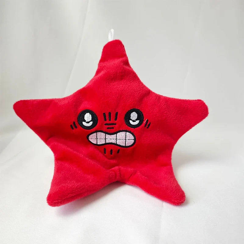 Moving Angry Jumping Star Plush Toy Book Bag Keychain Doll Expression Star Plush Soft Kawaii Children Toy Gift