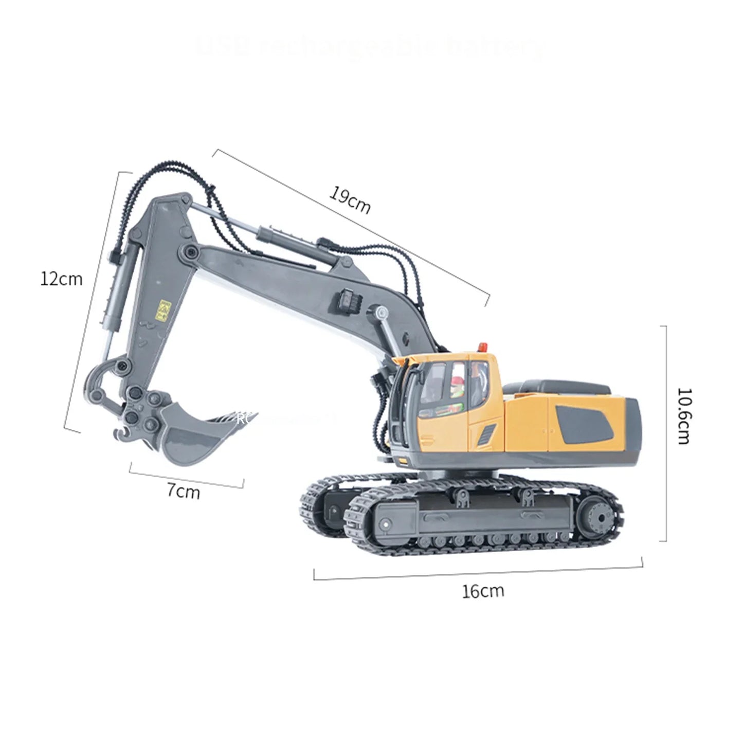 RC Excavator 1/20 2.4GHz 11CH RC Construction Truck Engineering Vehicles Educational Toys for Kids with Light Music