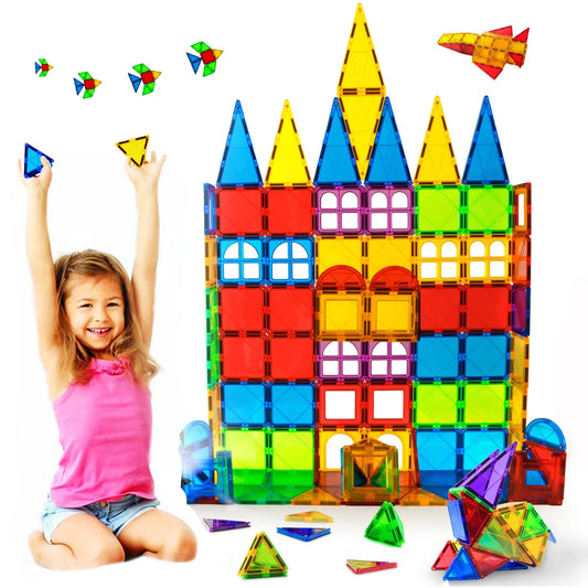 Magnetic Building Blocks for Children Magnetic Tiles Educational Toy for 3 4 5 6 7 8 Years Boys Girls Christmas Birthday