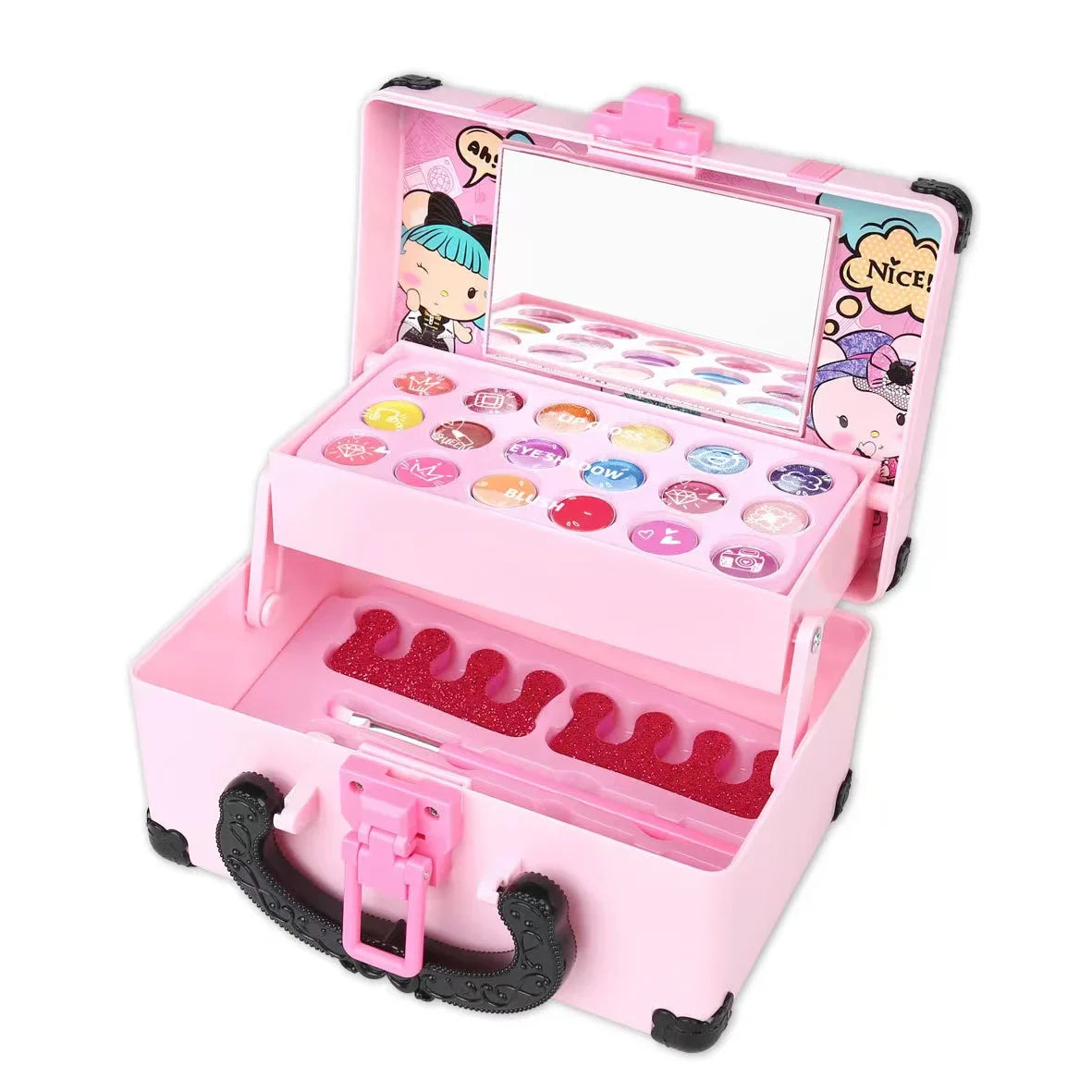 Kids Makeup Cosmetics Playing Box Princess Makeup Girl Toy Play Set Lipstick Eye Shadow Safety Nontoxic Kids Toys for Girls