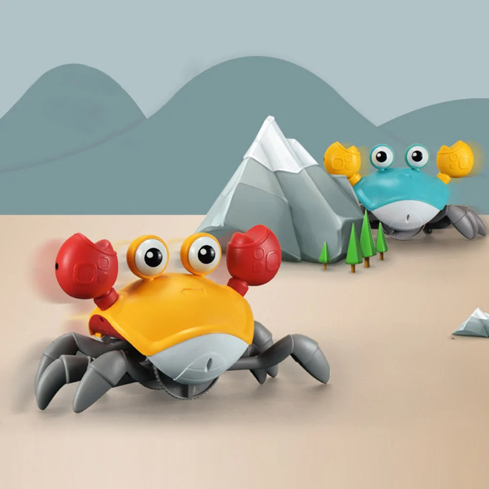 New Crawling Crab Baby Toy Automatically Avoid Obstacles Baby Interactive Toy Crawling Interactive Escape Crabs Walking Dancing